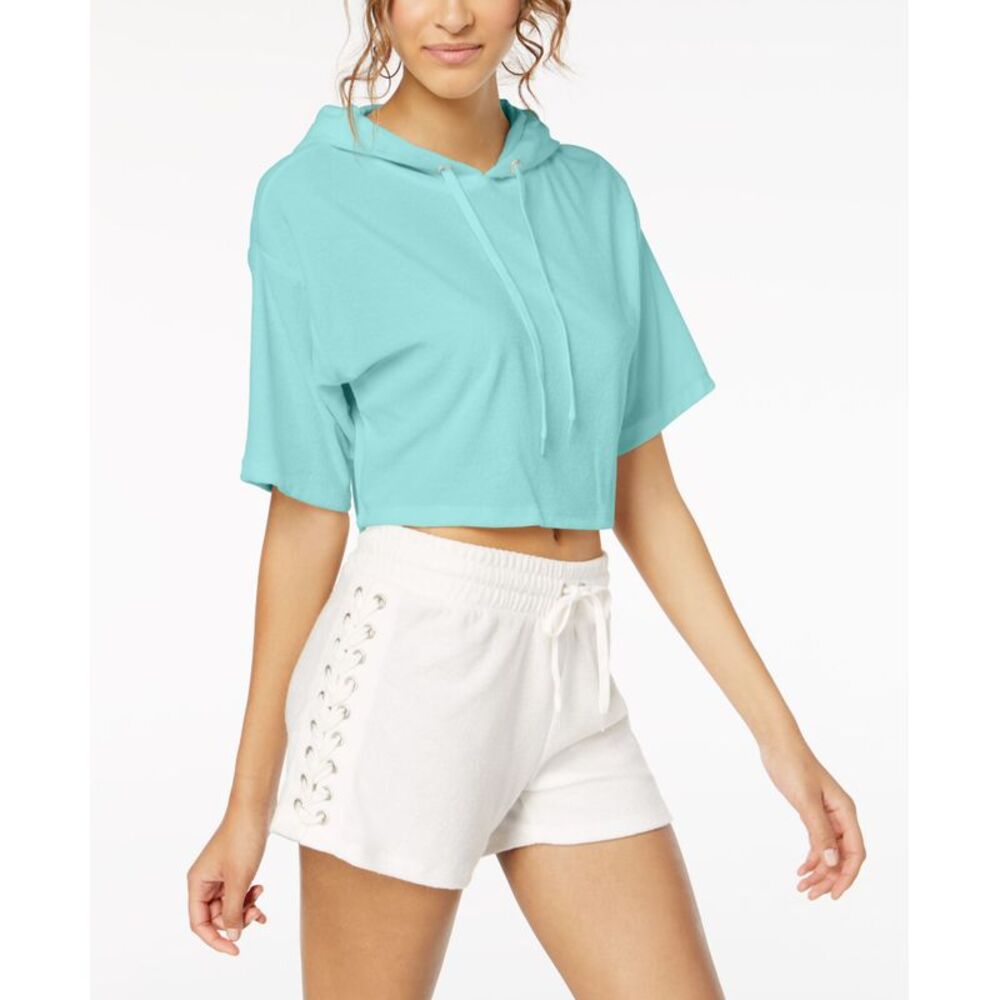 Material Girl Juniors Hooded Crop Top